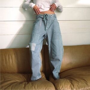 NWT Free People Moxie Railroad Barrel Jean